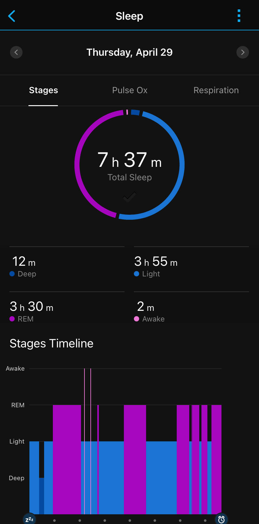 venu sleep tracking